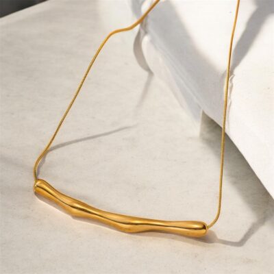 Bamboo Statement Neckpiece - Rose Gold