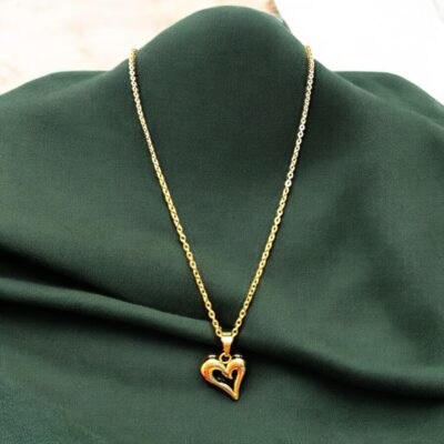 Heart Hollow Pendant with chain