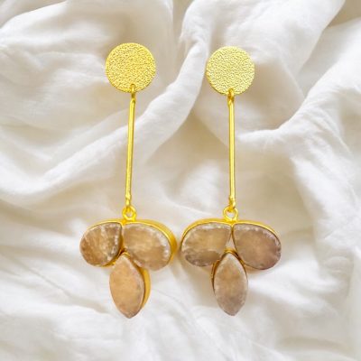 Tri-Dangler With Semi-Precious Stones