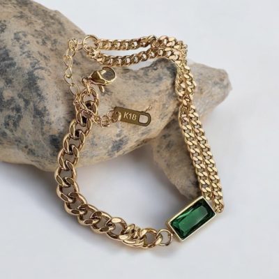 Emerald Bold Chain Bracelet